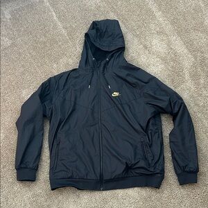 Nike VINTAGE Y2K Mens XL Black Gold Insulated Water Resistant Windbreaker Jacket